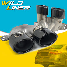 C43 AMG Style Gloss Black Twin Round Exhaust Tips Fit Mercedes C-Class W206 Sedan AMG Bumper 2022-2025