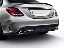 C63 Style Rear Diffuser & Silver Exhaust Tips For Mercedes W205 Sedan C300 C450 C43 AMG 2015-2021