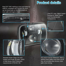 Pair 7x6'' 5x7'' LED Headlights Hi/Lo Sealed Beam H4 for 1983-2004 Toyota Hilux