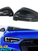 Gloss Carbon Fiber Mirror Covers Replacement Audi B9 A4/S4/RS4 A5/S5/RS5 Lane Assist