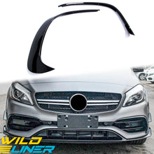 Gloss Black Front Canards Aero Kits Splitter for Mercedes A-Class W176 AMG Pack 2016-2018