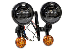 4.5'' Auxiliary LED Spot Fog Light Passing Lamp Fit Black Housing For Harley Street Glide 1994-2023