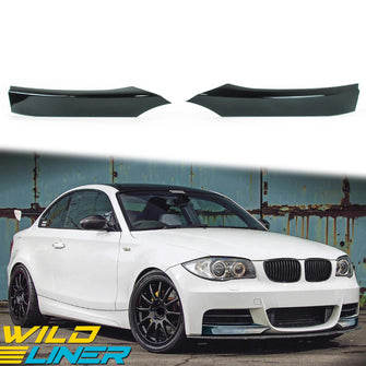 Glossy Black Front Bumper Splitters Bodykits For BMW 1-Series E82 M Sport 2007-2013