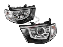 Pair LH+RH Head Light With LED DRL Strip & LED Globes LHD For Mitsubishi Triton MN GL GLX 2009-2015