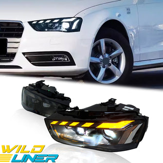 Pair Sequential LED Headlights Turn Signal for 2013-2016 Audi A4 S4 B8.5