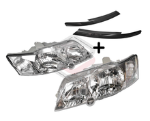 4pcs Head Light (Chrome) + Eye Lids (Black) For Holden Commodore VY S1 2002 2003