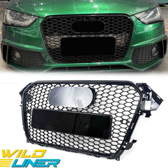Honeycomb Black Front Grille RS4 Style for Audi A4 S4 B8.5 2013-2016 fg89