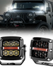 Pair 3.5 inch 60W LED Work Driving Fog Light  Bar Mounting Bracket for Off Road Pickup Truck Jeep ATV UTV Motorcycle