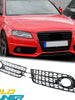 Pair Front Bumper Fog Light Grille Covers For Audi A4 S-Line / S4 2009-2012