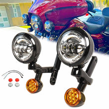 4.5'' Auxiliary LED Spot Fog Light Fit (Black Housing + Chrome Lamp) For Harley Street Glide 1994-2023