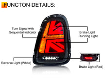 Pair L+R LED Tail Lights Pair Black Clear for Mini Cooper R56 R57 R58 R59 2007-2013