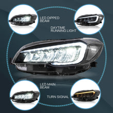 Clear LED Headlights Reflector For 2015-2021 Subaru WRX / WRX STI Sequential Indicator L+R