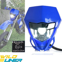 LED Headlight w/ Blue Fairing For Yamaha WR250F WR450F 2008-2025 2026 Hi-Lo Beam