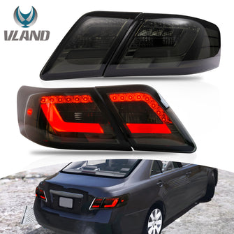 Smoke LED Tail Lights Halogen Rear Brake Lamp For 2006-2011 Toyota Camry Pair