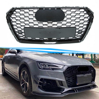 RS4 Style Honeycomb Front Bumper Grille For Audi A4 S4 B9 2017–2019