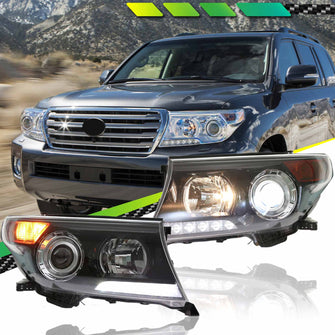 For Toyota Land Cruiser 2013-2015 LC200 LED Headlight Assembly Front Lamp Halogen