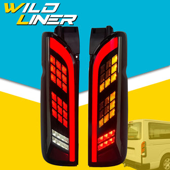 Full LED Tail Lights For Toyota Hiace 2005-2018 Rear Lamps w/ Sequential Indicators