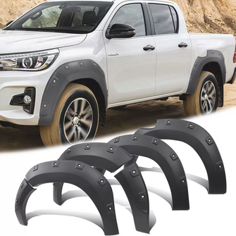 Black Fender Flares Wrinkle Wheel Arch for Toyota Hilux Revo Rocco 2018-2020