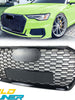 For 2019-2024 Audi A6 S6 C8 Gloss Black Front Bumper Mesh Grille Honeycomb Grill RS6 Style