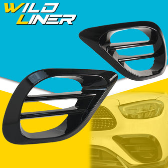 Black Fog Light Grille Bezels Air Vent Cover for Mercedes W213 S213 A238 C238 AMG Line Facelift 2021-2023 pz99