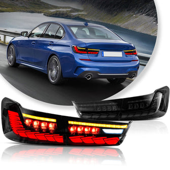 Smoked/Red LED Sequential Tail Lights For BMW 3-Series G20 M3 G80 2019-2022