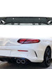 C43 AMG Style Rear Diffuser + Silver Exhaust Tips For Mercedes-Benz W205 C205 C300 C43 Coupe AMG 2015-2021