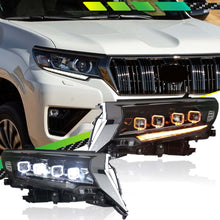 For Toyota Land Cruiser Prado 2018-2020 LED Headlights Projector Assembly DRL Pair