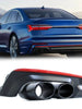 Matte Black Rear Diffuser + Exhaust Tips for Audi A6 C8 S-line S6 Sport 2019-2023 di181