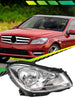 RH Right Head Light Lamp Halogen (Chrome) For Mercedes Benz C Class W204 LCI 2010-2014 Sedan / Wagon / Coupe