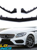 Gloss Black Front Lip Molding Trims 3PCS For Mercedes W205 C205 S205 A205 C43 AMG 2015-2018 di98