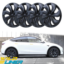 19" 4PCS Matte black Hubcaps Caps Rim Wheel Cover For Tesla Model Y 2020-2023