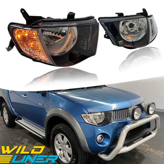 Pair Front Lamps Headlights For Mitsubishi Triton UTE MN 2009-2015 GL GLX