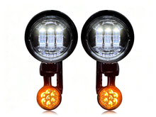 4.5'' Auxiliary LED Spot Fog Light Passing Lamp Fit Black Housing For Harley Street Glide 1994-2023