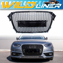 Gloss Black Honeycomb Front Grille Badgeless For Audi A4 S4 B8.5 2013–2016