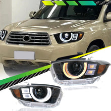 Pair Full LED Headlight Assembly Fit for Toyota Highlander 2008-2010 Front Lamps