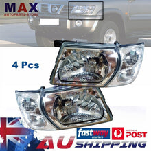 Pair Clear Headlights + Corner Lamps for Nissan Patrol Gu Y61 2001-2004