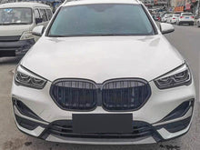 Gloss Black Dual Slats Front Kidney Grille Grill for BMW X1 F48 LCI 2020-2022 fg118