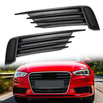 Pair Left+Right Front Lower Side Fog Light Grilles For Audi A3 / S3 2013-2016