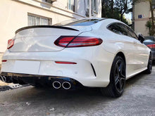 C43 Style Black Diffuser w/ Silver Round Exhaust Tips for Mercedes C205 Coupe/Convertible C300 C250 AMG 2015-2021 di29
