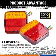 26 LED Trailer Tail Light Kit Pair Plug 5 Core Wire Caravan Ute Waterproof 12V