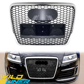 RS6 Style Honeycomb Front Grille Grill Chrome For Audi A6 C6 2005-2011 fg221