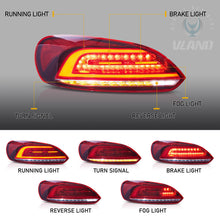 For 2009-2014 Volkswagen Scirocco MK3 Red Rear Lights W/Startup &Sequential Pair