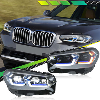 LED Headlights Front Lamps Assembly Turn Signal Smoked for BMW X3 G01 2018-2021