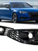 Pair Front Bumper Fog Light Grille Covers For Audi A4 S4 B9 2020-2024