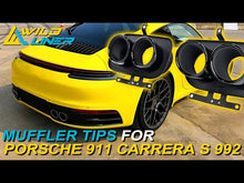 Chrome/Black Sporty Exhaust Tips Pipes for Porsche 911 Carrera 992 2020-2023