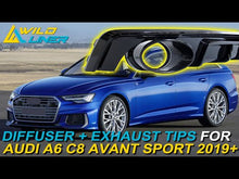 Gloss Black Diffuser + Exhaust Tips for Audi A6 C8 Avant Sport 2019-2023 di161