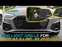 Black Fog Light Cover Grill Kits for 2020-2023 Audi A5 S-line S5 Sport fg253