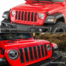 Front Grille Inserts Cover Grill Guard Trim for Jeep Wrangler JL 2018-2020