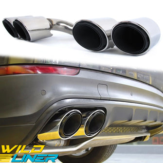 3-Layers Sport Exhaust Tips Chrome For Porsche Cayenne Base Petrol 2019-2014