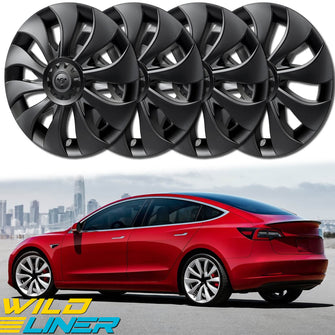 4pcs 18'' Matte Black Wheel Cover Hubcaps Hub Cap for Tesla Model 3 te19